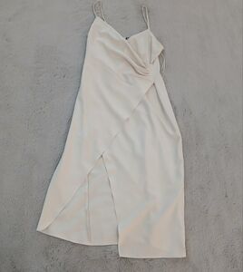 Elegant Cream Spaghetti Strap Dress From Zara